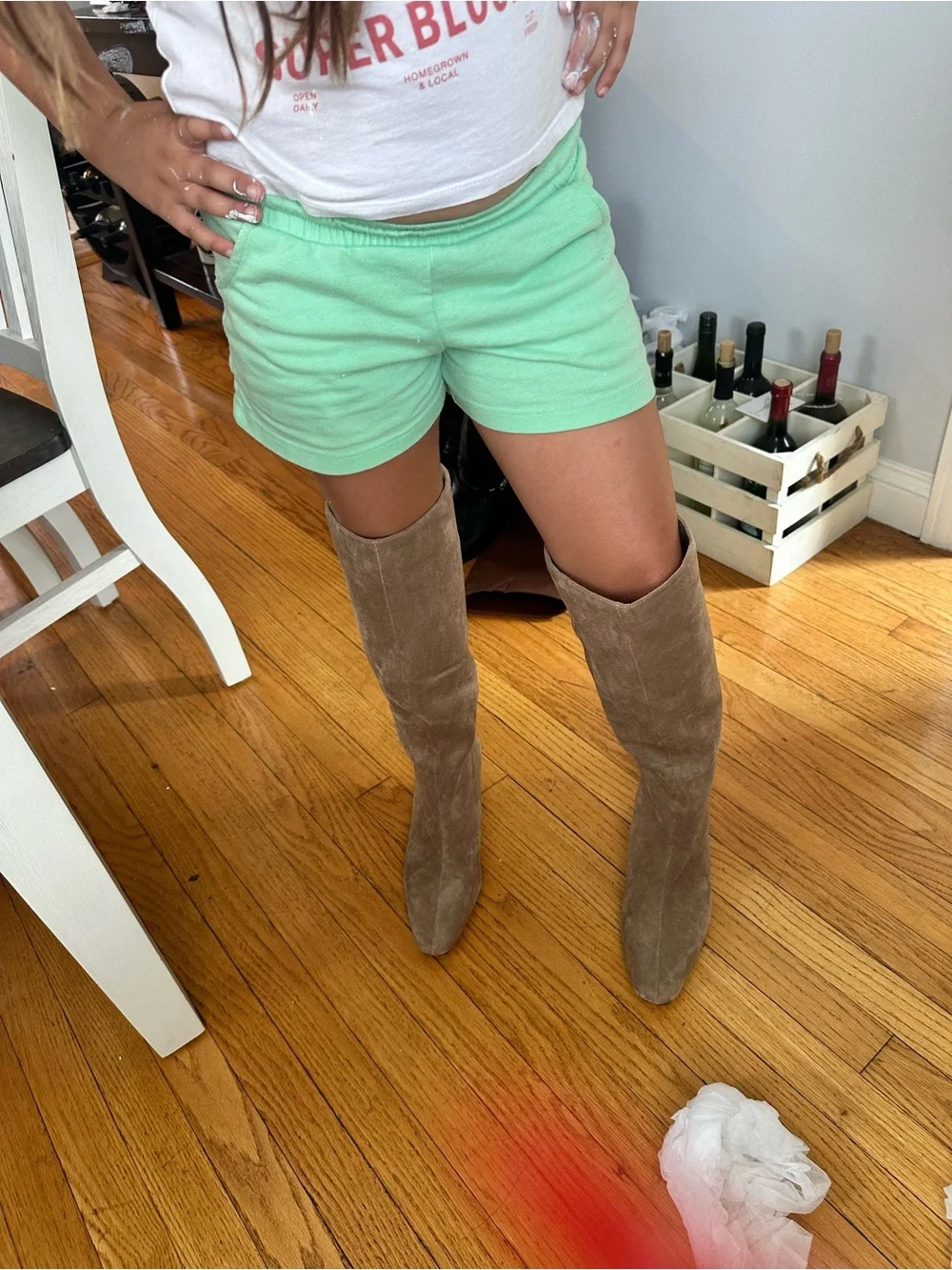 🍁Tall Taupe Faux Suede Women's Knee-High Boots